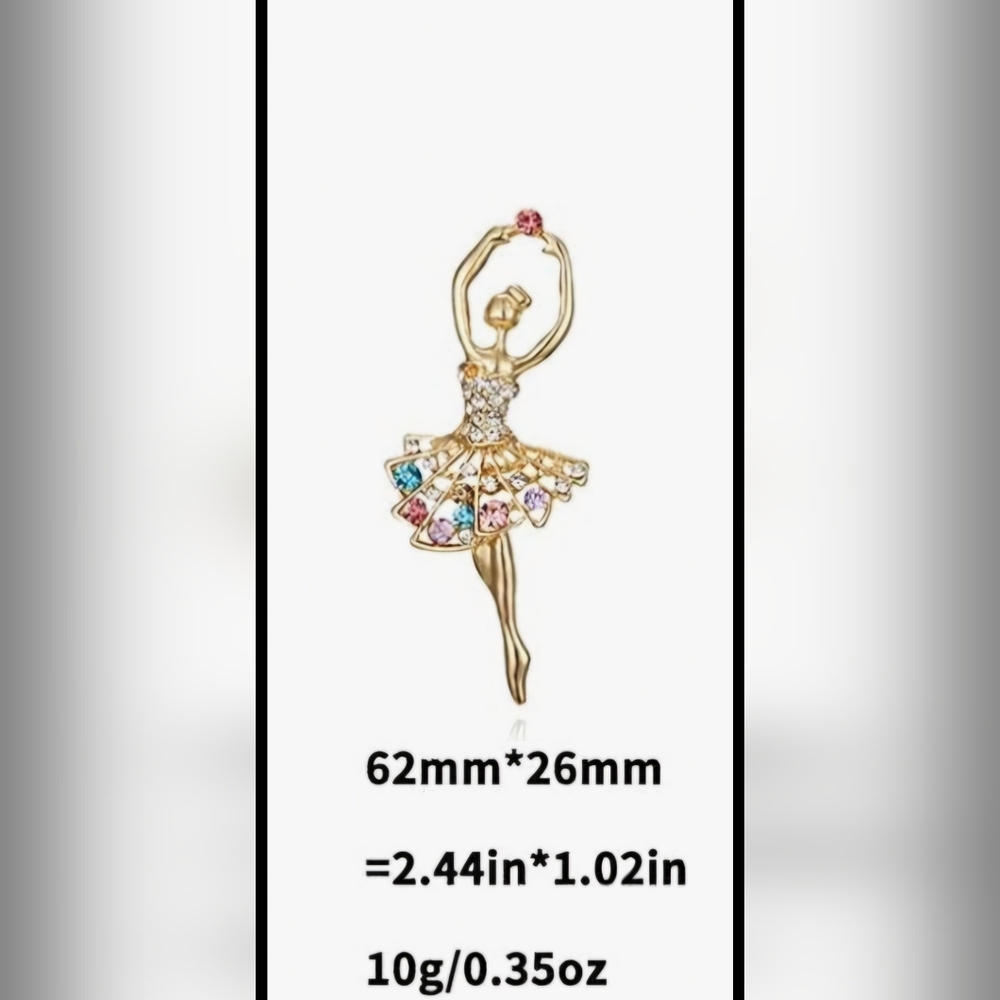 BALLERINA Gemstone and Pearl Brooch - Picture 2 of 2